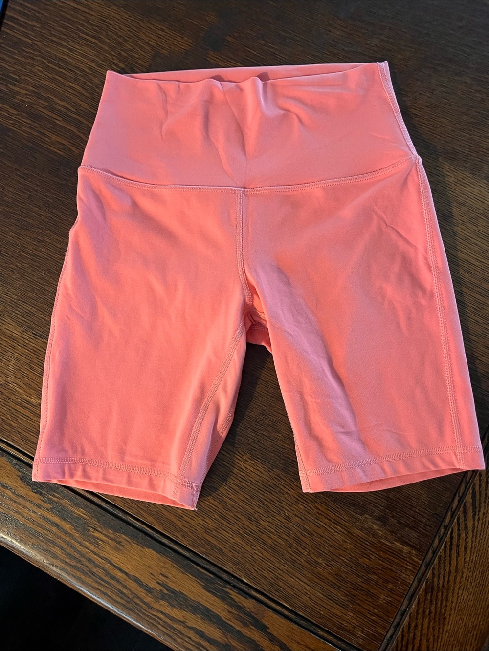 High-Waist Coral Bike Shorts for Women